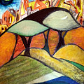imaginary roadside mushroom trees